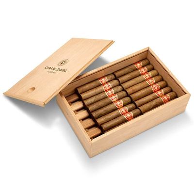 品質  Pine cigar box rectangular with lid tobacco packaging wooden color multi moisturizing pack cigar boxes 工場